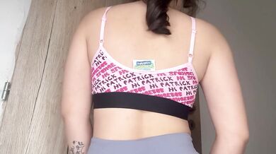 My stepsister showed me her bras and tits.