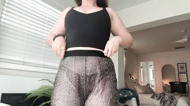 Flexibility Challenge in See-Through Pants WITH NO UNDIES!!