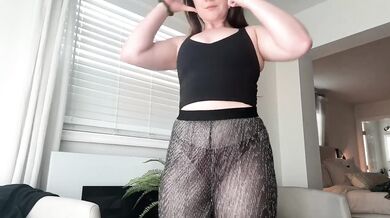 Flexibility Challenge in See-Through Pants WITH NO UNDIES!!