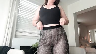 Flexibility Challenge in See-Through Pants WITH NO UNDIES!!