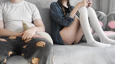 Stepsister helped me cum | Cum in her