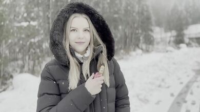 18 year old teen is fucked in the forest in the snow