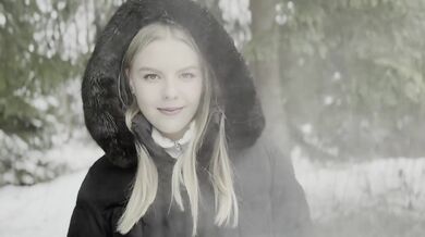 18 year old teen is fucked in the forest in the snow