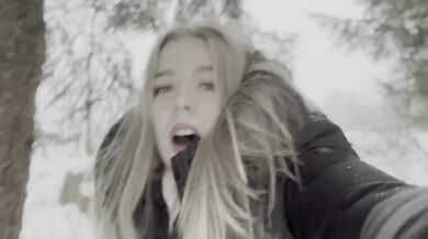 18 year old teen is fucked in the forest in the snow
