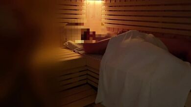 Public sauna flashing stangers | huge cumshot