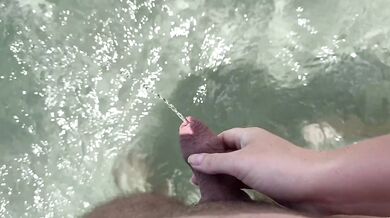 Stranger girl helping to pee guy at the public beach compilation