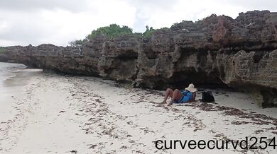 extreme flashing at a public beach in Africa