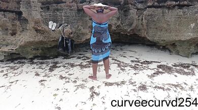 extreme flashing at a public beach in Africa