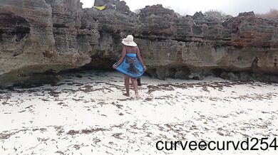 extreme flashing at a public beach in Africa