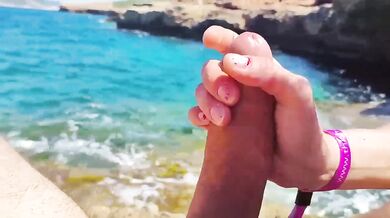 Holidays in Ibiza part#1. Mature slut sucks cock at the nudist beach. Amateur POV