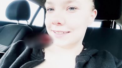 Almost caught! 18 yo teen fucks in the car! DirtyTALK