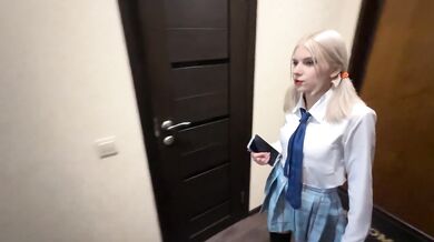 A schoolgirl has sex with a tutor after class
