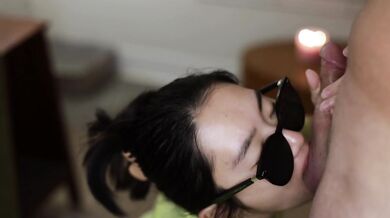 Real Amateur Asian POV Blowjob with Facial Cumshot in Mouth - meimeiXXX - 4K ASMR Headphones