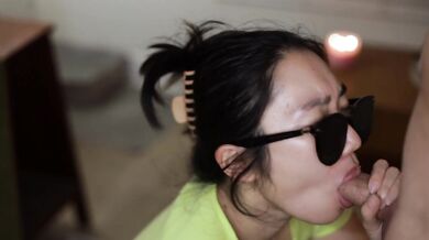 Real Amateur Asian POV Blowjob with Facial Cumshot in Mouth - meimeiXXX - 4K ASMR Headphones