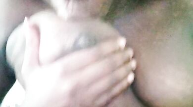Sucking and licking my boobs, massaging tits