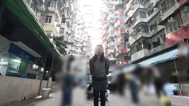 [POV] Hong Kong???????? At a hotel, cute GF gives a deep blowjob by the wide-open window