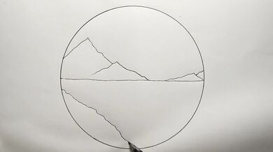 Circle Scenery in Scribble Art