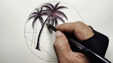 Circle Scenery in Scribble Art