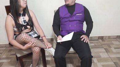 Perverted professor fucks beautiful, curvy college student