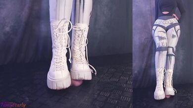 Testing Your Cock and Balls Durability with Two Pairs of Combat Boots - Cock Balls Crush Trample, Shoejob, Bootjob, CBT, Ballbusting, Trampling, Stomp