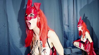 Halloween costume video part 2 - naughty bunny wants a carrot and gets a throat fuck