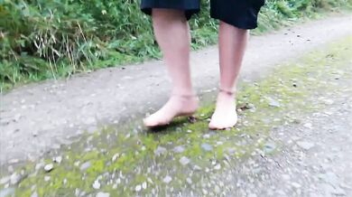 Nylon feet take a walk in nature