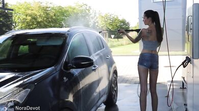 Car Wash Escalates! Noradevot Get Wet