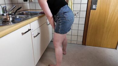 I masturbated while cooking. Then he came and stick his cock right into my pussy and fucked me