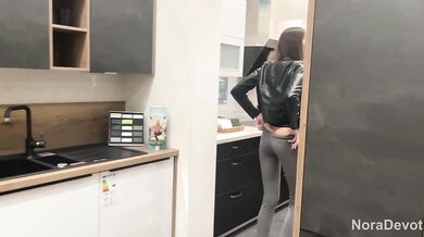 Skinny Noradevot Risky Remote-controlled in the Kitchen Studio
