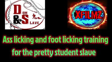 Ass lick and foot lick training for the pretty student slave