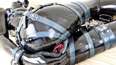 OnlyFans teaser - Anal fun in latex catsuit with built-in vaginal and anal condoms!