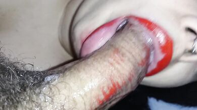The best blowjob, the most insane ever seen, lipstick red was destroyed from so much sucking????‍????????
