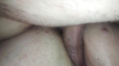 My stepsister pisses on my cock and I spread her pussy for piss