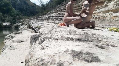 The king fucks his queen in paradise, but was disturbed by a fucking guy