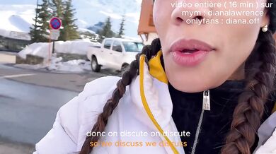 Elle vide les couilles d'un vendeur de ski