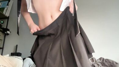 Your horny classmate made a hot video with an orgasm