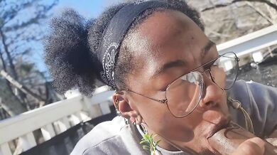 Fresh Air in her lungs and dick in her throat