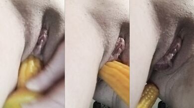 Close up of my wet pussy taking Silicorn dildo