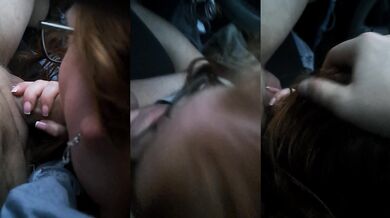 Sucking a random Cock on parking Amateur couple orgasm!