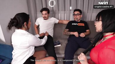 Venezuelan women with perfect tits and asses get turned on by their Spanish friends with 2 big cocks