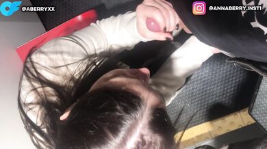 The girl gave me a blowjob in the fitting room, and I fed her my cum.