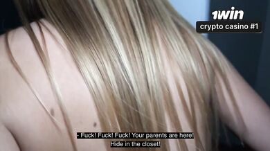 Rough sex with my horny classmate during parents out. Cum on glasses and Parents caught us