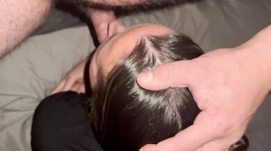 Sexy wife gets throat fucked and takes a facial