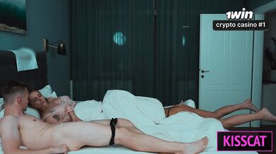 S6E2 Pt2: Step Sister Zlata Shine Come to Share Bed for 3some Fuck with Step Brother and Kisscat