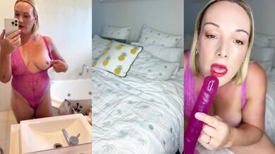 Squirting MILF plays with pussy,dildo then squirts all over the bed