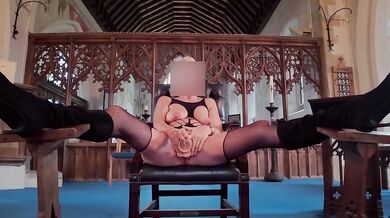 Masturbating and fucking at church