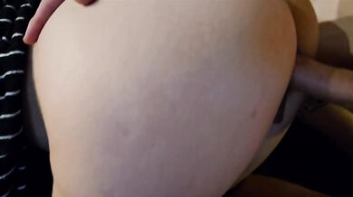 Hotwife gets licked, fingered, and fucked from behind, surprising cumshot on round ass