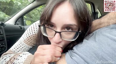 Blowjob inside car - DeepThroat, Foreskin & Cum Swallow