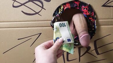 My first time GLORYHOLE BLOWJOB ends with SWALLOWING CUM