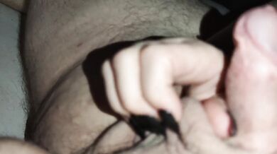 I scratch his balls with my sharp, pointed black nails and rub his cock until he cums *cumblast*